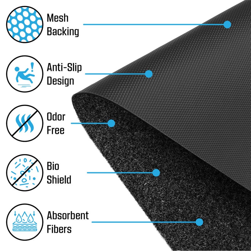 LVAP Urinal Mats (12 Pack) - High Absorbent Mats for Men's Restrooms - Mat Man. Large, Black, 12 PCS - Image 3